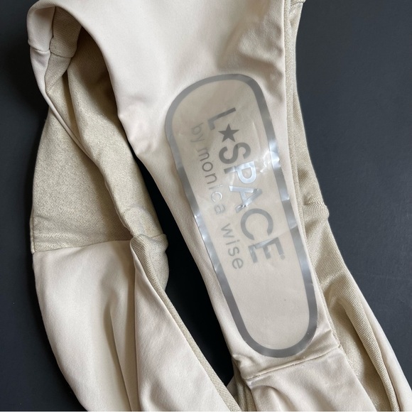 L*Space Shimmer Nancy Lee Bitsy Bikini Swim Bottom Women’s Size S Bone Color - Picture 8 of 9